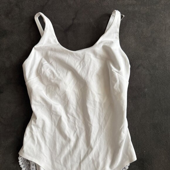 M&S White Bodysuit With Adjustable Straps & Lace Accents - Picture 3 of 8